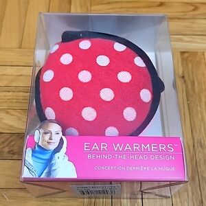Women's Ear Warmers, Tec Fleece, 180s, Red Polka Dot